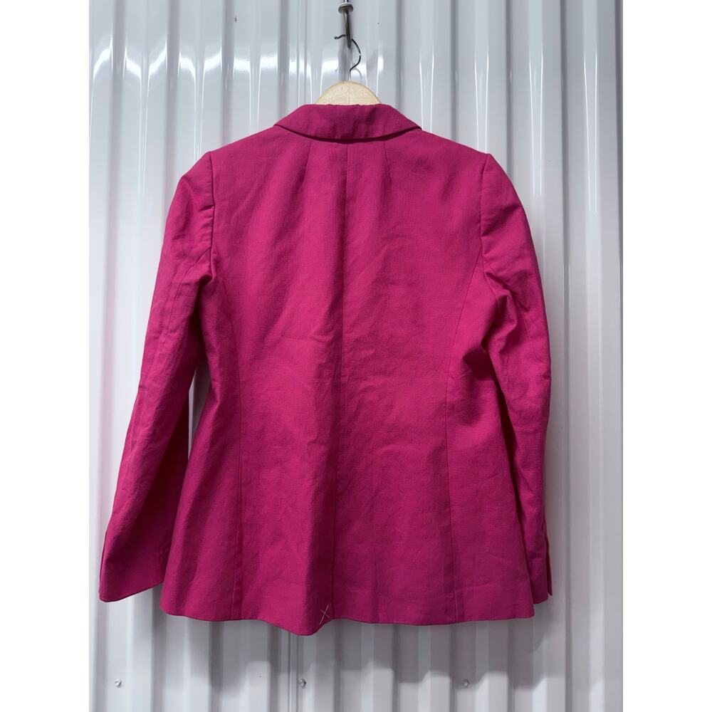 new J CREW hot pink Holland barbie fuchsia linen cotton single button blazer - Picture 6 of 8